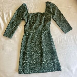 Leith Polka Dot Forest Green Dress XS